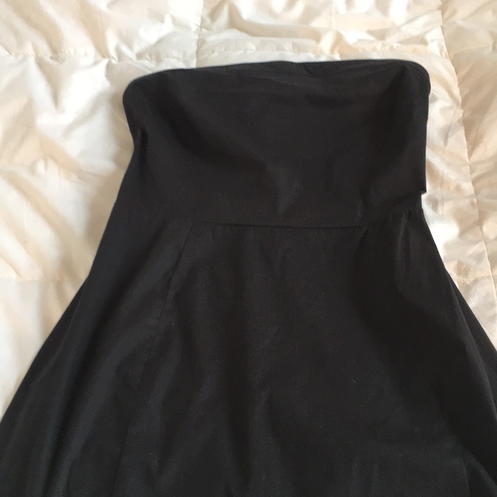 Theory Strapless Brushed Cotton Black Dresses - image 3